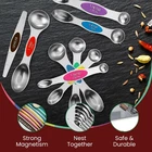 Magnetic Dual Sided Measuring Spoons w/ Leveler Stainless Kitchen Tool -Set of 9